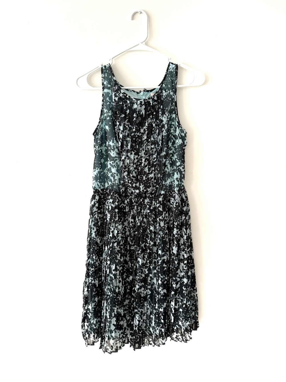 Banana Republic Mint and Black Printed Sleeveless Dress Sz 6 Petite NWT